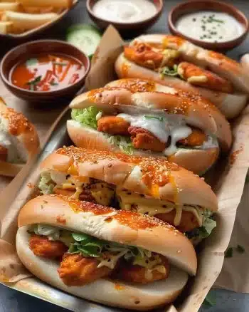 Buns de Poulet Dynamite au Fromage, délices savoureux et fondants