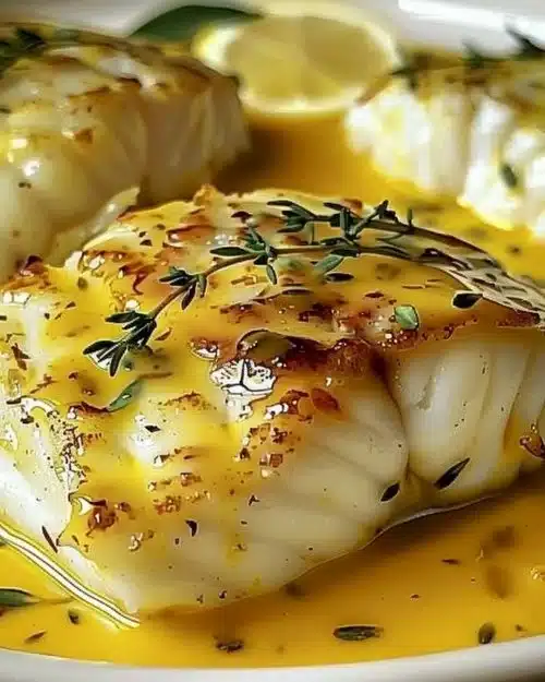 Cabillaud au four à la moutarde et crème citronnée, plat savoureux et facile à réaliser