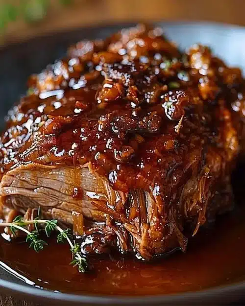 Cochon Confit à la Bière et au Sirop d'Érable, un délice gourmand.