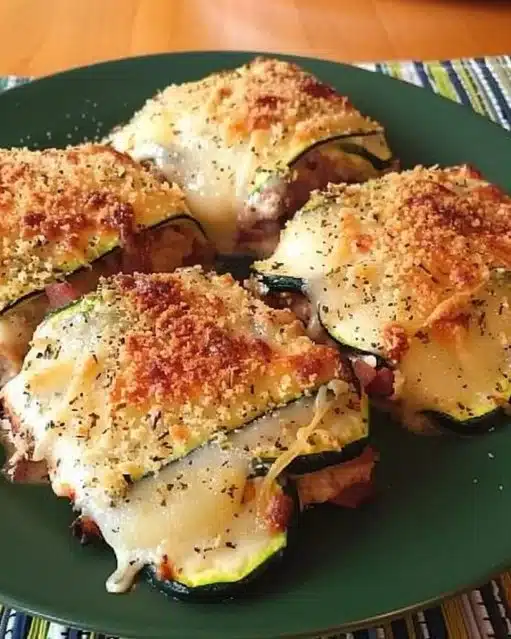 Cordon-Bleu de Courgette croustillant, plat végétarien appétissant.