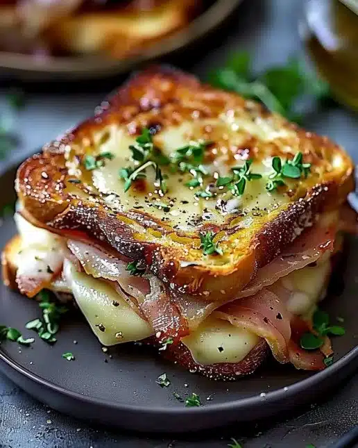 Recette de Croque-Monsieur au Four, un sandwich savoureux et croustillant.