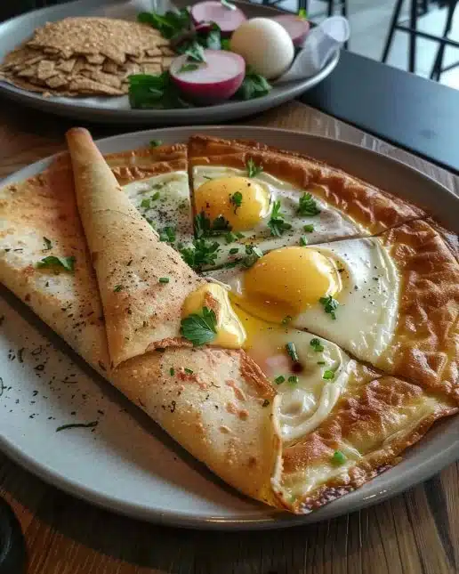 Galette Bretonne Complète garnie de jambon, œuf et fromage