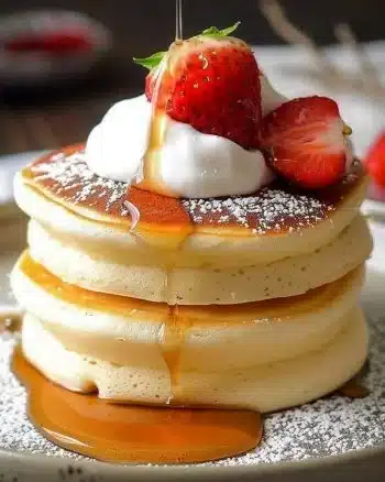 Pancakes soufflés japonais moelleux et délicieux, parfaits pour un brunch