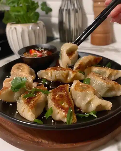 Raviolis Chinois Sautés savoureux avec une garniture délicate