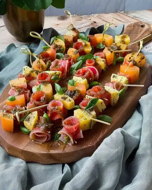 Assortiment de pinchos colorés et appétissants pour une soirée tapas