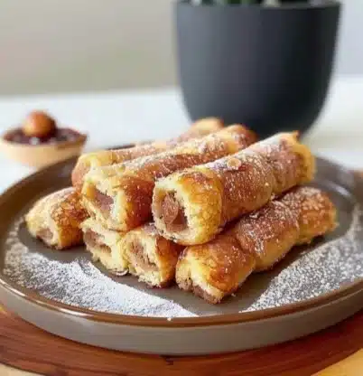 Roulés façon Pain Perdu garnis de crème et fruits