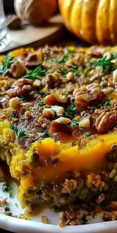 Parmentier de Potimarron et Lentilles, Crumble aux Noisettes