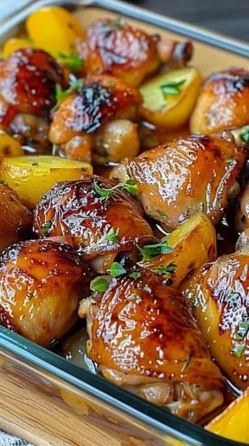 Cuisses de poulet et pommes de terre