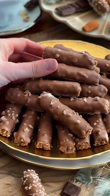 Cookies cigar enrobés de chocolat