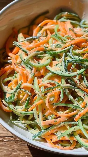 Creamy cucumber and carrot salad