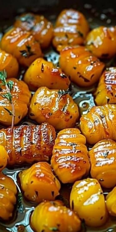 Gnocchis de potimarron poêlés au beurre et thym