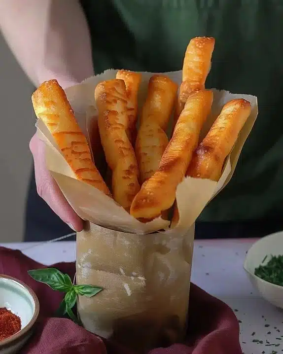 Bâtonnets de pain aux pommes de terre dorés et croustillants
