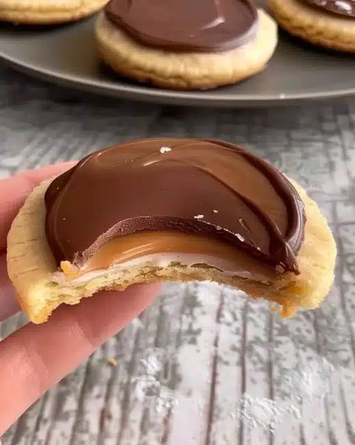 Biscuits de style Twix faits maison sur une assiette