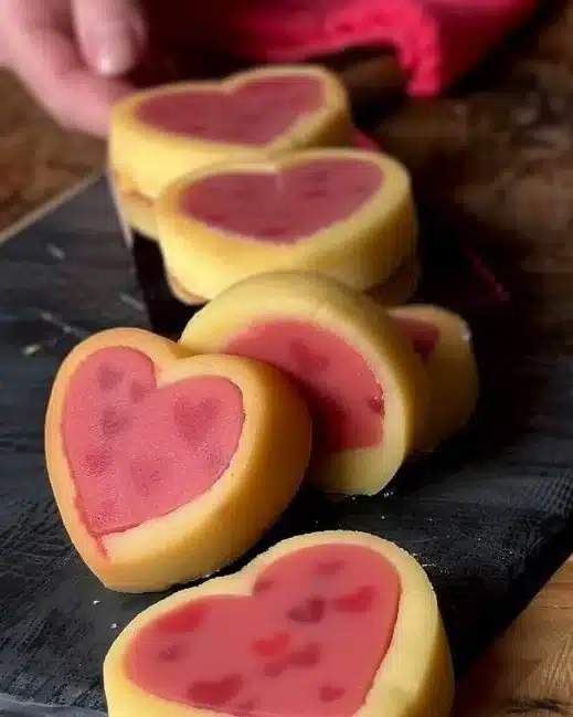 Biscuits en forme de cœur décorés pour la Saint-Valentin