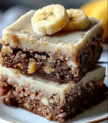 Recette de brownies au pain de banane, un dessert savoureux et chocolaté.