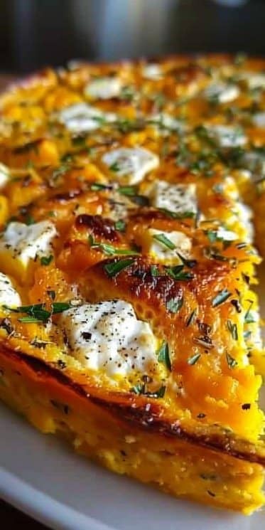 Quiche sans Pâte au Potimarron & Fromage de Chèvre