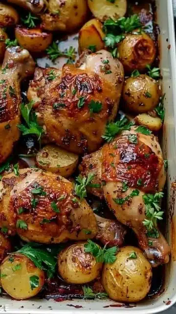 Recette de poulet et pommes de terre dans une seule poêle