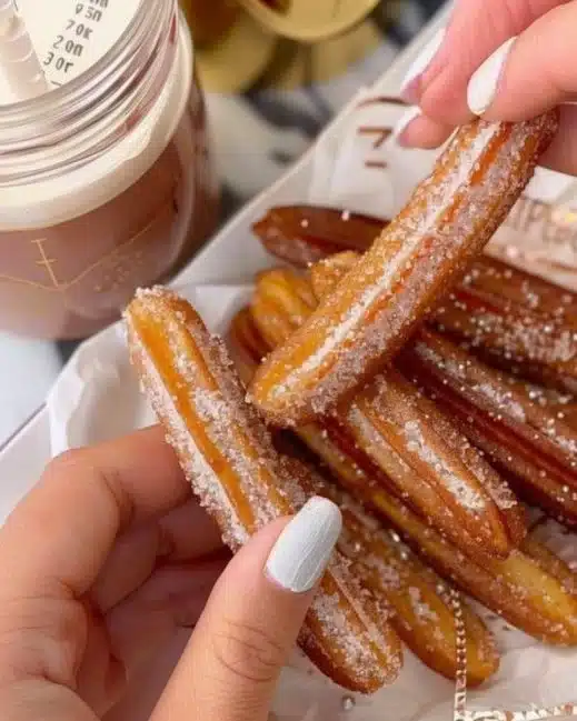 Churros légers et croustillants cuits à la friteuse à air, parfaits pour un snack sucré.