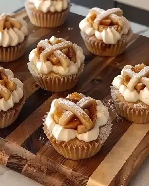 Cupcakes moelleux aux pommes et à la cannelle sur une assiette