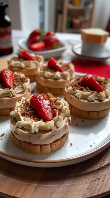 Dessert Biscoff crémeux et savoureux avec des éclats de caramel