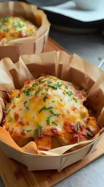 Dîner de poulet et légumes au fromage sur une plaque savoureuse