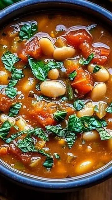 Ragoût crémeux de tomates et de haricots blancs