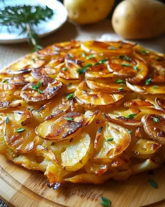 Galette de pommes de terre alsacienne dorée et appétissante sur une assiette