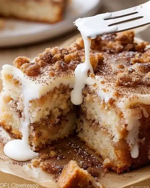 Gâteau au café moelleux sur une assiette garnie de grains de café