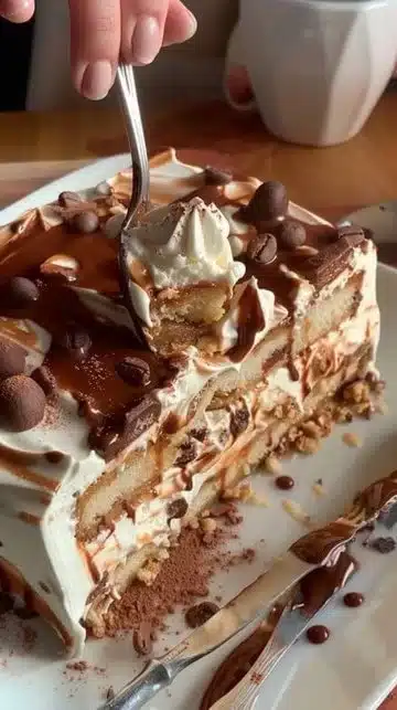 Gâteau Latte Luxueux avec crème et décor en café