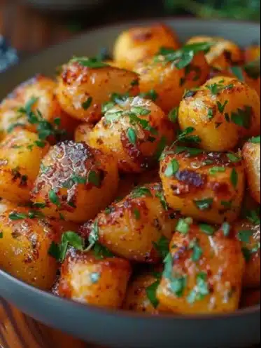 Gnocchis de potimarron poêlés au beurre et thym, plat gourmand et réconfortant.