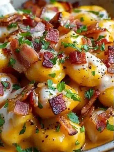 Gnocchis potimarron au bacon, un plat savoureux et réconfortant