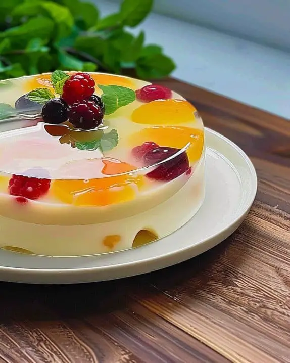 Panna Cotta with Fruit Jelly Layer