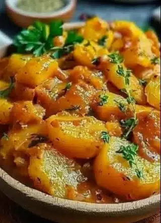 Mafé de Courge Végétarien dans un bol, garni de légumes colorés.