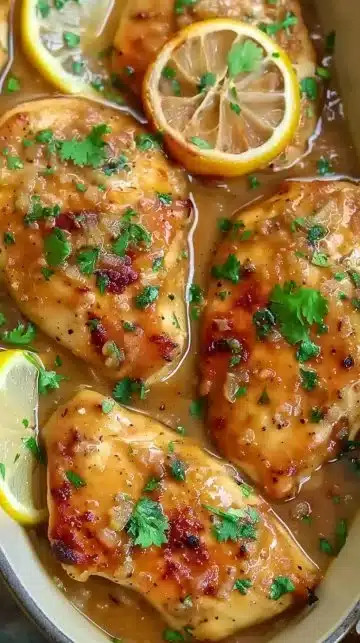 Délicieux poulet au beurre au citron, prêt à savourer pour un repas gourmet.