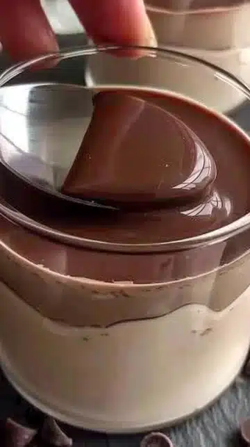 Mousse au beurre de cacahuète vegan avec ganache au chocolat sur une assiette
