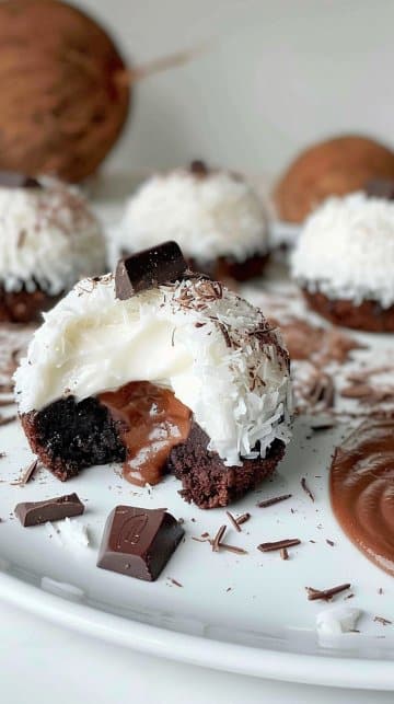Dôme à la noix de coco avec pâte à tartiner au chocolat