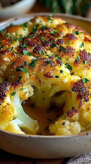 Chou-fleur entier rôti au beurre