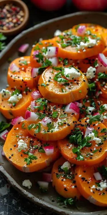 Salade de courge avec fromage de chèvre