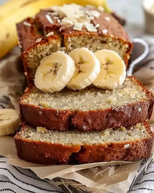 Recette de pain à la banane moelleux facile à réaliser.