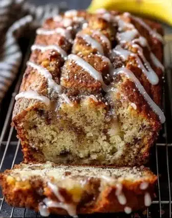 Pain aux bananes à la cannelle frais et moelleux