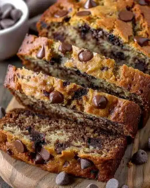 Pain aux bananes aux pépites de chocolat fait maison