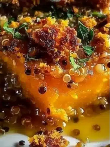 Parmentier de Potimarron avec Quinoa et crumble au curcuma, plat végétarien