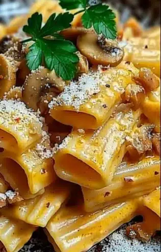 Assiette de pâtes gourmandes d'automne avec légumes et herbes fraîches