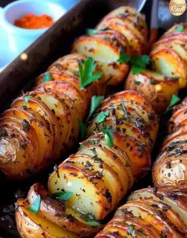 Pommes de terre rôties aux herbes dorées et croustillantes sur assiette