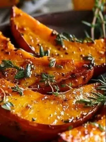 Potimarron rôti au four avec épices, prêt à déguster