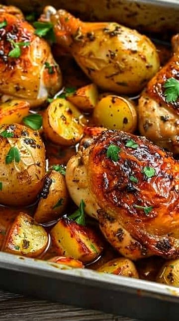 Poulet et pommes de terre en une seule poêle