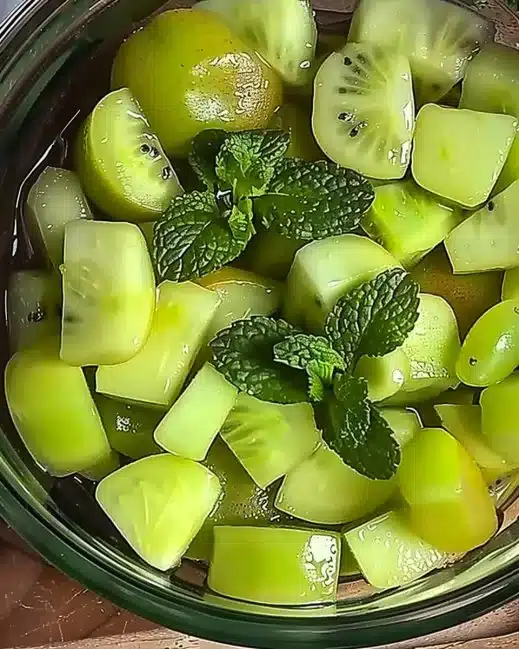 Salade de fruits verts fraîche et saine avec des ingrédients variés