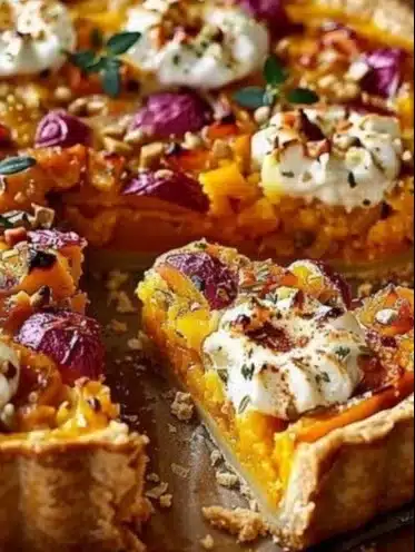 Tarte Sucrée-Salée de l'Automne garnie de fruits et épices