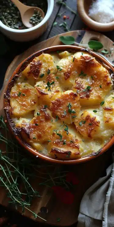 Tartiflette au Potimarron, plat savoureux et réconfortant à base de fromage et légumes