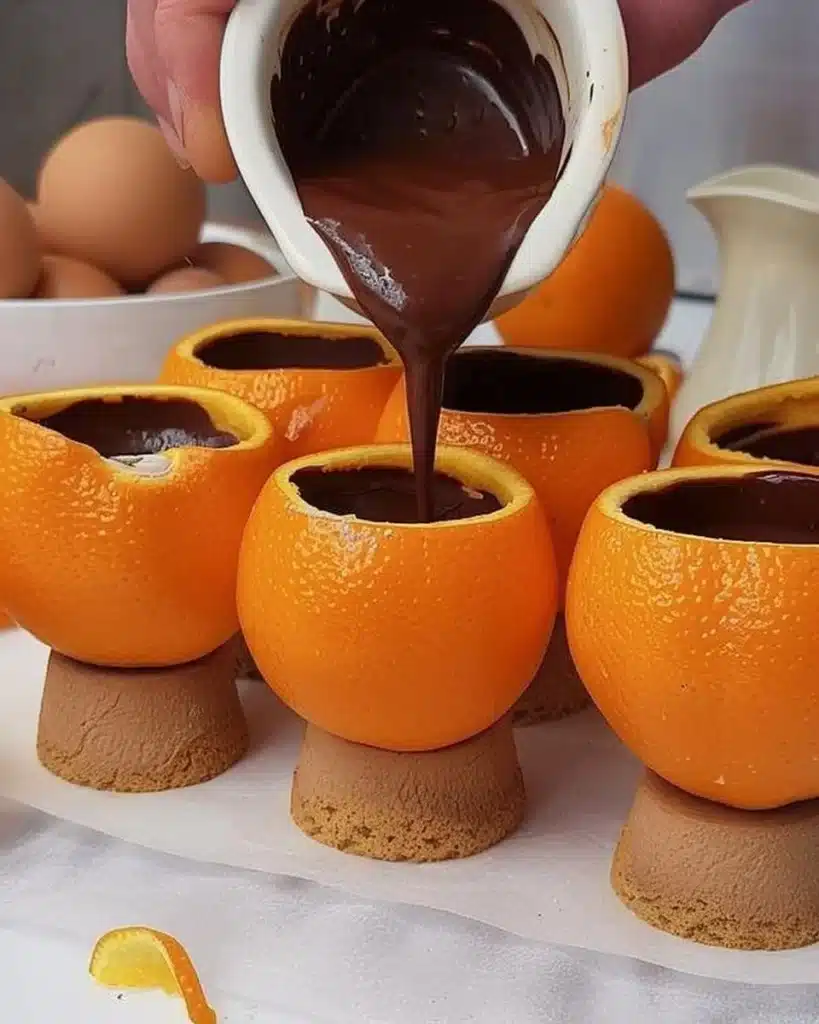 The title « Le fondant à l’orange » is already in French.